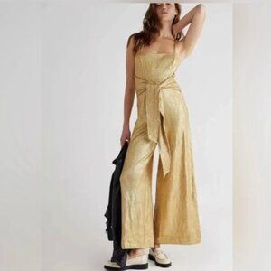 Free People Eye Catching Shimmer And Shine Jumpsuit SIZE MEDIUM